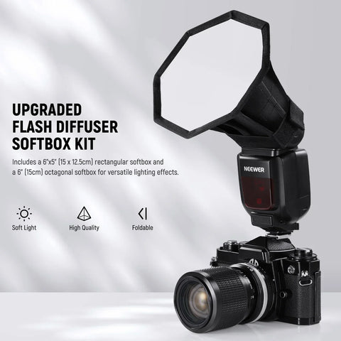 Neewer Rectangular and Octagon Flash Diffuser Softbox • Camerastuff • South Africa