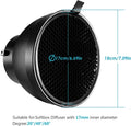 Neewer Reflector Dish 7 Inches/18 Centimeters Soft Diffuser with 20/40/60 Degree Honeycomb Grid • Camerastuff • South
