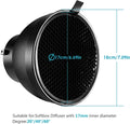 Neewer Reflector Dish 7 Inches/18 Centimeters Soft Diffuser with 20/40/60 Degree Honeycomb Grid • Camerastuff • South