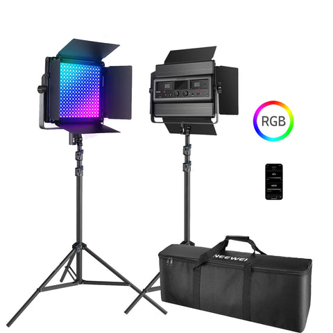Neewer Rgb1200 Rgb-ww 60w Led Constant Light Panel Kit (two-lights) • Camerastuff • South Africa