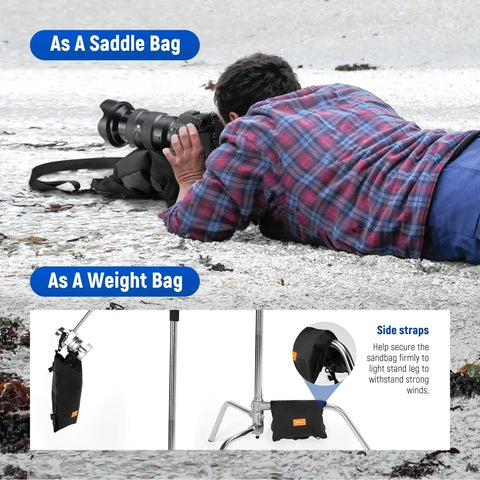 Neewer Sb-bl-5 Sandbag Beanbag Saddlebag with Side Strap (excluding Sand) • Camerastuff • South Africa