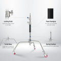 Neewer Sc186w 186cm Stainless Steel Heavy-duty Mini C-stand with Casters Wheels • Camerastuff • South Africa