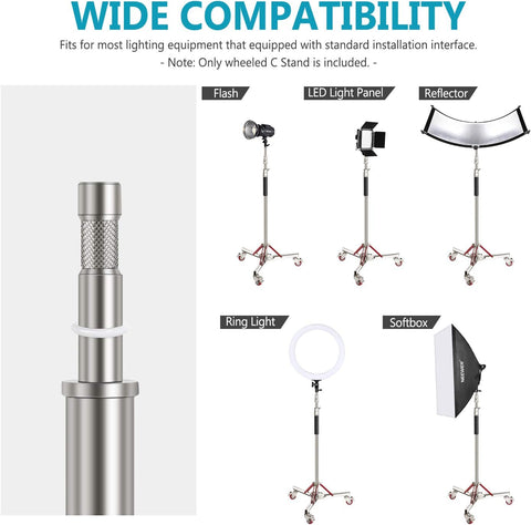 Neewer SC305W 305cm Heavy Duty Stainless Steel Light Stand with Casters