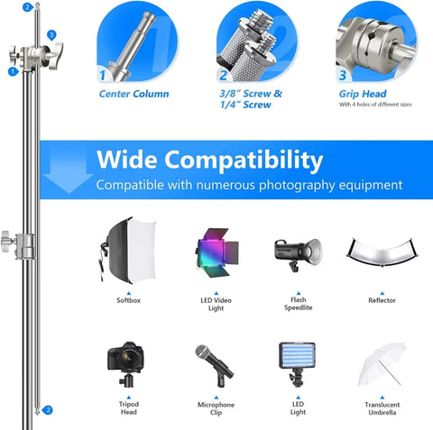 Neewer Heavy-duty C-stand with Arm Grip Heads & Removable Turtle Base 330cm • Camerastuff • South Africa