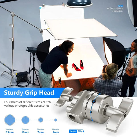 Neewer Heavy-duty C-stand with Arm Grip Heads & Removable Turtle Base 330cm • Camerastuff • South Africa