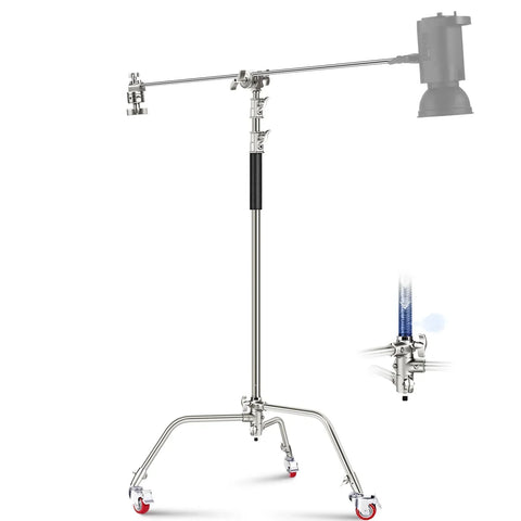Neewer Sc340aw 330cm Air-cushioned Stainless Steel C-stand with Boom Arm and Wheels • Camerastuff • South Africa