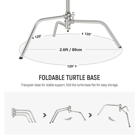 Neewer Sc340aw 330cm Air-cushioned Stainless Steel C-stand with Boom Arm and Wheels • Camerastuff • South Africa