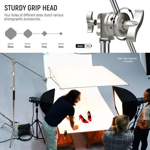 Neewer Sc340aw 330cm Air-cushioned Stainless Steel C-stand with Boom Arm and Wheels • Camerastuff • South Africa