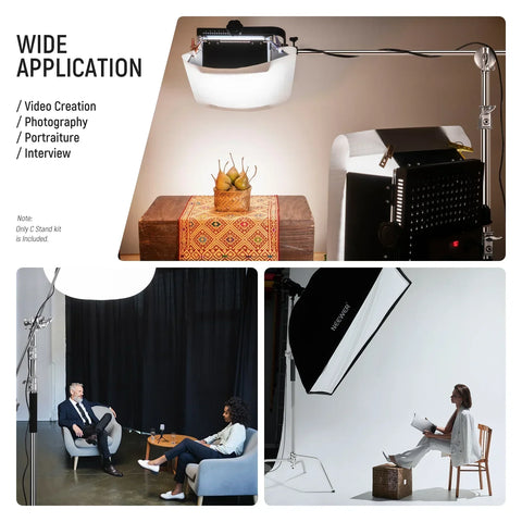 Neewer Sc340aw 330cm Air-cushioned Stainless Steel C-stand with Boom Arm and Wheels • Camerastuff • South Africa