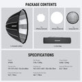 Neewer 85cm Deep Parabolic Quick Release Softbox with Honeycomb Grid • Camerastuff • South Africa