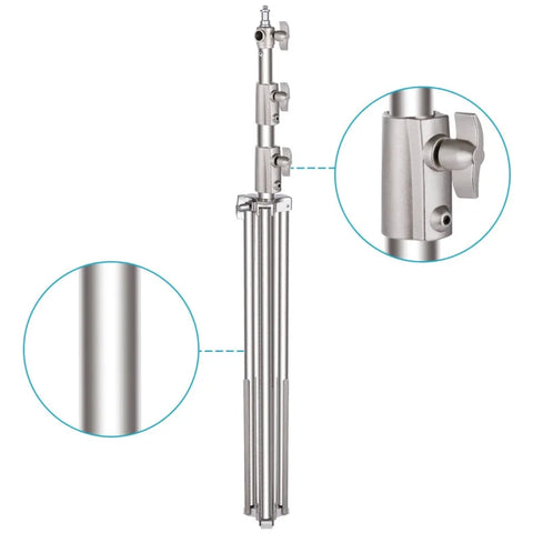 Neewer St-260ss 260cm Heavy-duty Silver Stainless Steel Spring-cushioned Light Stand • Camerastuff • South Africa