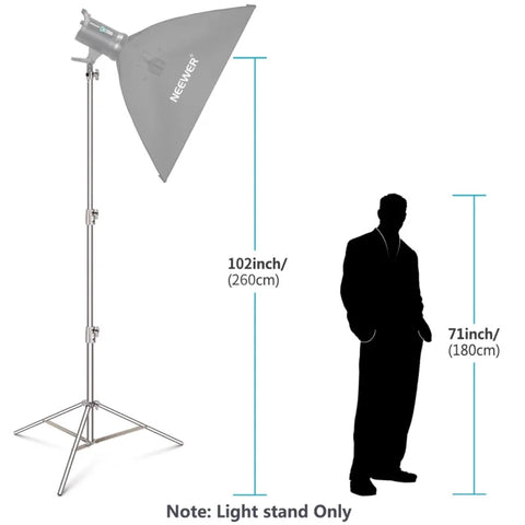 Neewer St-260ss 260cm Heavy-duty Silver Stainless Steel Spring-cushioned Light Stand • Camerastuff • South Africa