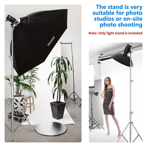 Neewer St-300ss 300cm Heavy-duty Silver Stainless Steel Spring-cushioned Light Stand • Camerastuff • South Africa