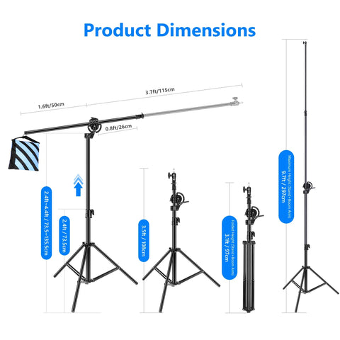 Neewer  ST-CB 297cm Photography Boom Arm Light Stand