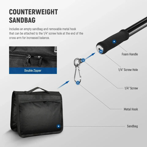 Neewer St005 Overhead Tripod Extension Arm with Counterweight Sandbag • Camerastuff • South Africa