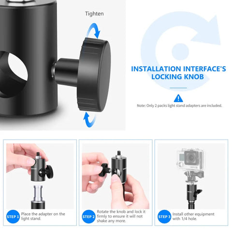 Neewer St12 Rapid Multifunctional Light Stand Tip Adapter (2-pack) • Camerastuff • South Africa