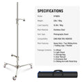 Neewer St198ss 198cm Stainless Steel Wheeled Stand with Double Pistol Grips • Camerastuff • South Africa