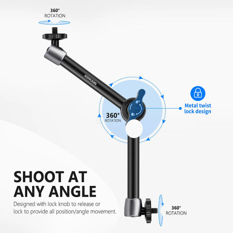 Neewer St20 11-inch Magic Arm with Super Clamp Cold Shoe Mount • Camerastuff • South Africa