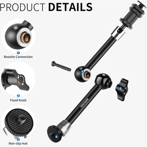 Neewer St20 11-inch Magic Arm with Super Clamp Cold Shoe Mount • Camerastuff • South Africa