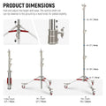 Neewer St240ss 240cm Heavy Duty Stainless Steel Light Stand with Casters • Camerastuff • South Africa