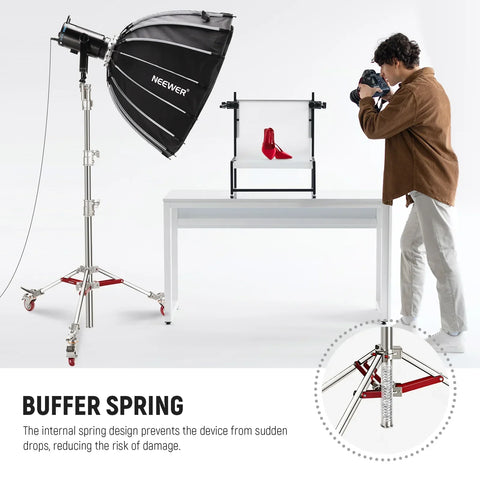 Neewer St240ss 240cm Heavy Duty Stainless Steel Light Stand with Casters • Camerastuff • South Africa