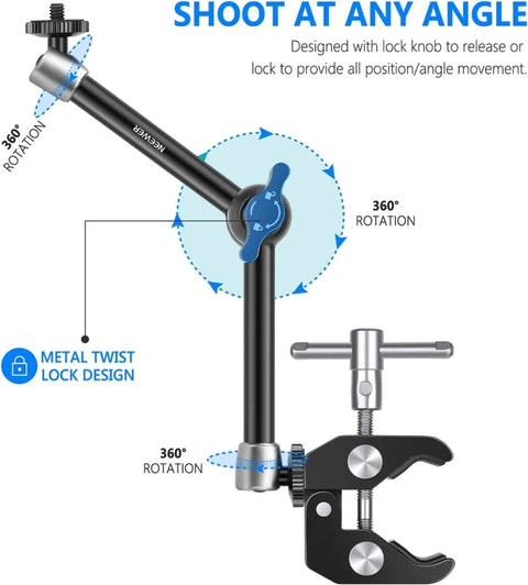 Neewer St25 9.8’’ Magic Arm with Super Grab Clamp • Camerastuff • South Africa