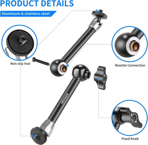Neewer St25 9.8’’ Magic Arm with Super Grab Clamp • Camerastuff • South Africa