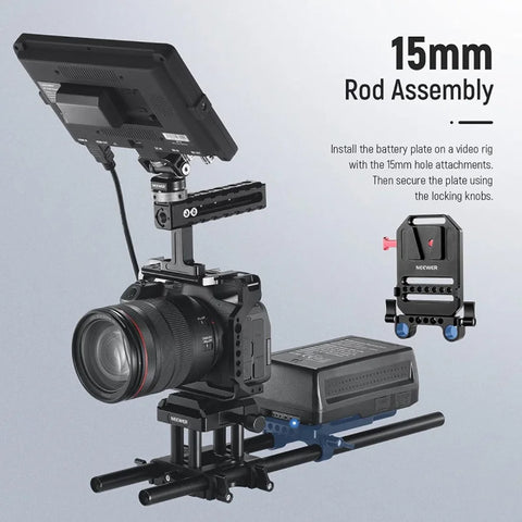 Neewer St43 V-mount 1/4’’ & 3/8’’ Threads Battery Plate for 15mm Rods • Camerastuff • South Africa