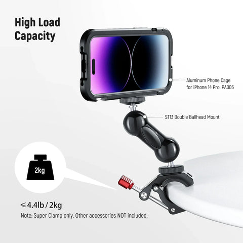 Neewer  ST81 Crab-Shaped Clamp Threaded Holes And Cold Shoe