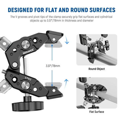 Neewer ST82 Heavy-Duty Super Clamp with Double Magic Arm