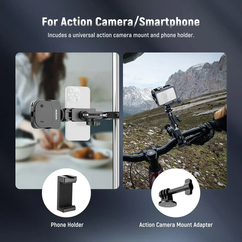 Neewer ST85 Super Clamp with 3" Dual Ballhead Magic Arm
