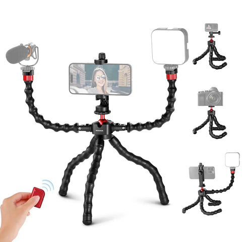 Neewer T91 Flexible Smartphone/actioncam Vlogging Tripod + Arms with Bluetooth Remote • Camerastuff • South Africa