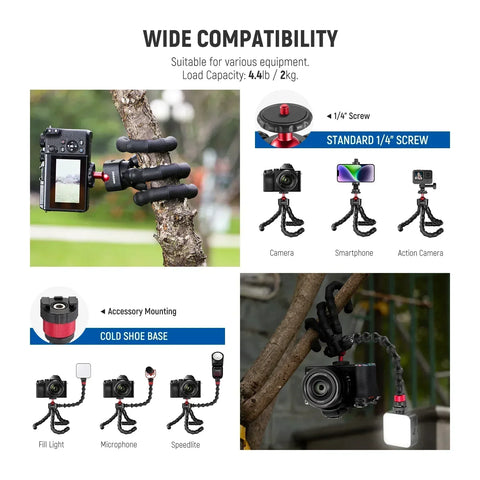 Neewer T91 Flexible Smartphone/actioncam Vlogging Tripod + Arms with Bluetooth Remote • Camerastuff • South Africa