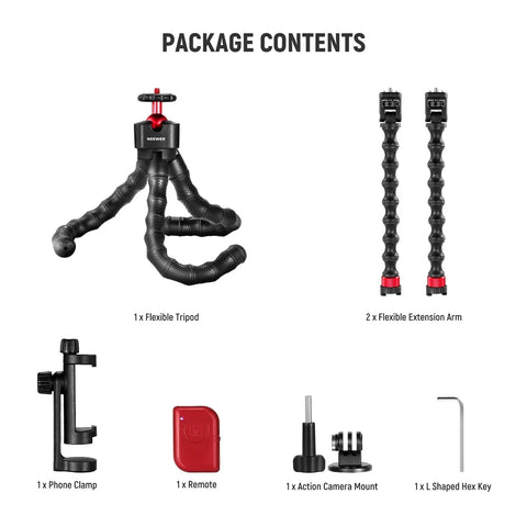 Neewer T91 Flexible Smartphone/actioncam Vlogging Tripod + Arms with Bluetooth Remote • Camerastuff • South Africa