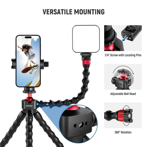 Neewer T91 Flexible Smartphone/actioncam Vlogging Tripod + Arms with Bluetooth Remote • Camerastuff • South Africa