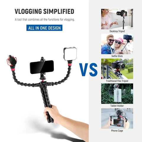Neewer T91 Flexible Smartphone/actioncam Vlogging Tripod + Arms with Bluetooth Remote • Camerastuff • South Africa