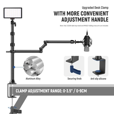 Neewer Tl253a + mh022 Desktop Streaming Camera Mount Stand with 1/4’’ Ball Head & Clamp • Camerastuff • South Africa
