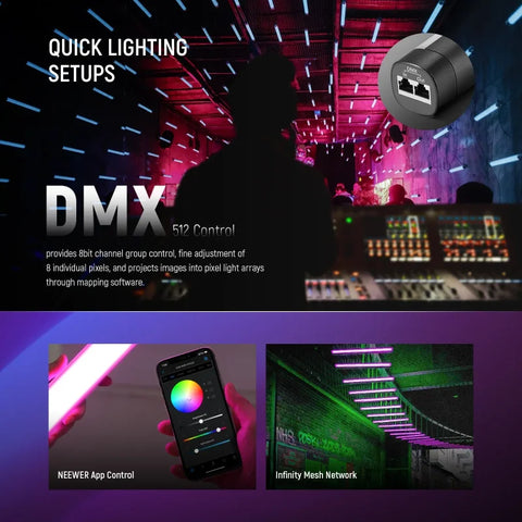 Neewer Tl60 20w Rgb-ww Pixel Led Tube Light Stick • Camerastuff • South Africa