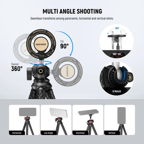 Neewer Tp33 Flexible Travel Vlogging Smartphone Tripod with Magsafe Magnetic Holder • Camerastuff • South Africa