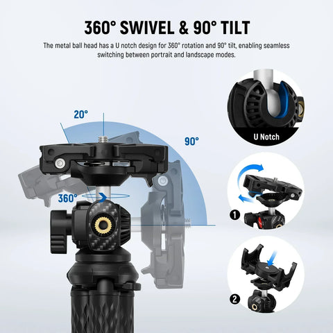 Neewer T34 Flexible Travel Vlogging Tripod for Smartphones/actioncams with Bluetooth Remote • Camerastuff • South Africa