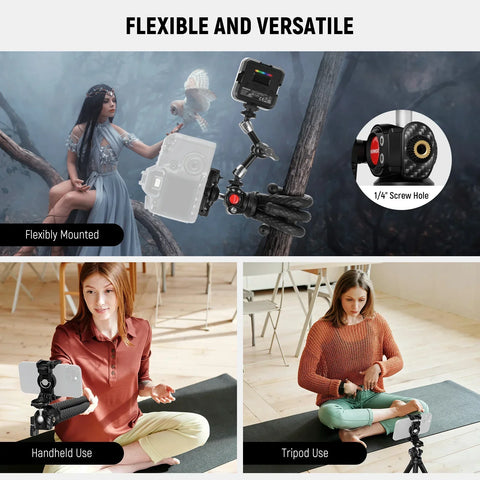 Neewer T34 Flexible Travel Vlogging Tripod for Smartphones/actioncams with Bluetooth Remote • Camerastuff • South Africa