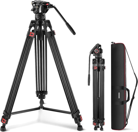 Neewer Tp74 74’’/188cm Aluminium Video Tripod with Fluid Head • Camerastuff • South Africa