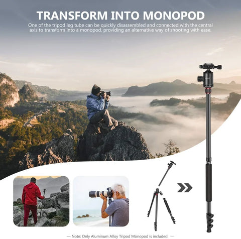 Neewer Tp77 77’’/178cm Aluminium 2-in-1 Tripod and Monopod with Ball Head • Camerastuff • South Africa