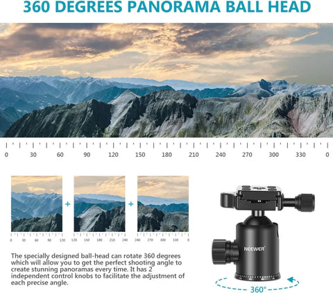 Neewer Tp77 77’’/178cm Aluminium 2-in-1 Tripod and Monopod with Ball Head • Camerastuff • South Africa