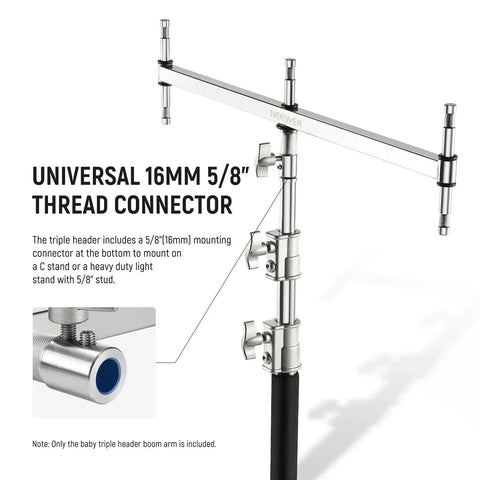 Neewer Ua005 C-stand Baby Pin Triple Header Boom Arm • Camerastuff • South Africa