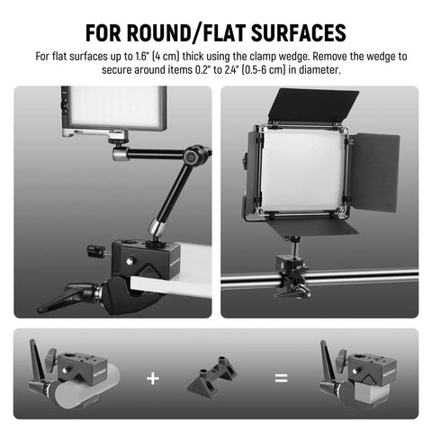 Neewer Ua017 Super Clamp with 5/8’’ Stud Spring Lock 2.4’’ Jaw Grip Heavy Duty Crab Pole • Camerastuff • South Africa