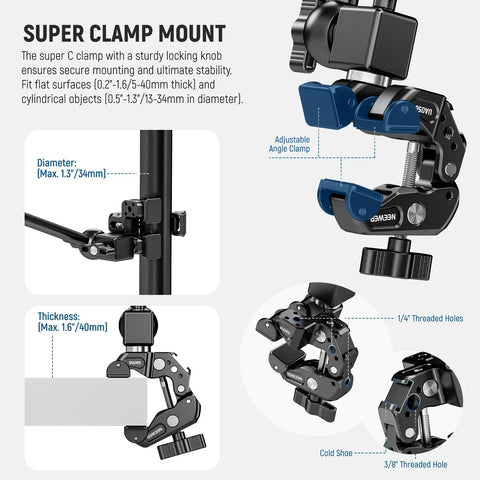 Neewer UA056 30Inch Articulating Magic Arm with Super Clamp