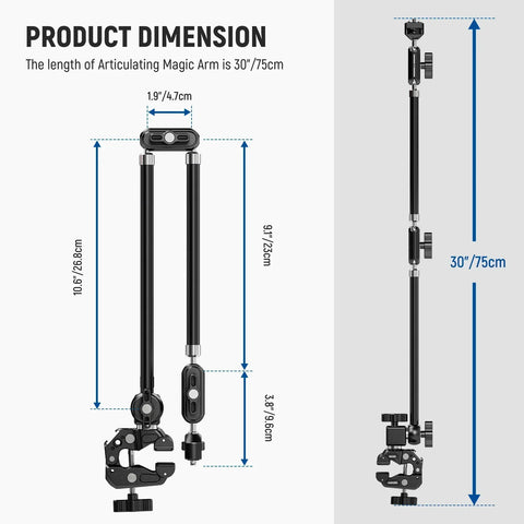 Neewer UA056 30Inch Articulating Magic Arm with Super Clamp