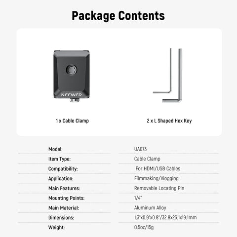 Neewer Ua073 Spring Loaded Anchor Cable Clamp with 1/4’’ Mount for Camera Cages • Camerastuff • South Africa