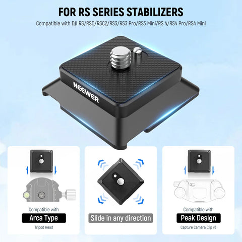 Neewer UA078 Arca Type Quick Release Plate with 1/4Inch Screw